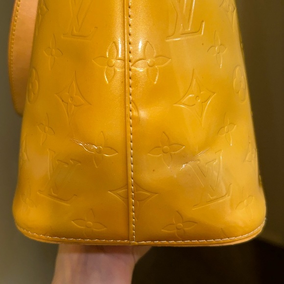 Authentic Louis Vuitton Vernis Houston Shoulder Hand Bag Yellow datecode LW0959 - Picture 13 of 17